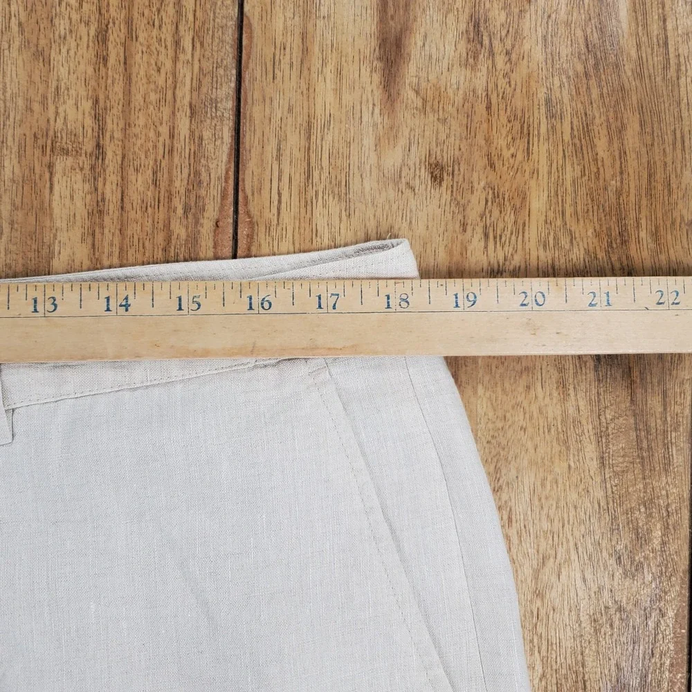 Tasso Elba Linen Pants Mens 36x32 Cream Straight Leg Lightweight Summer Trousers